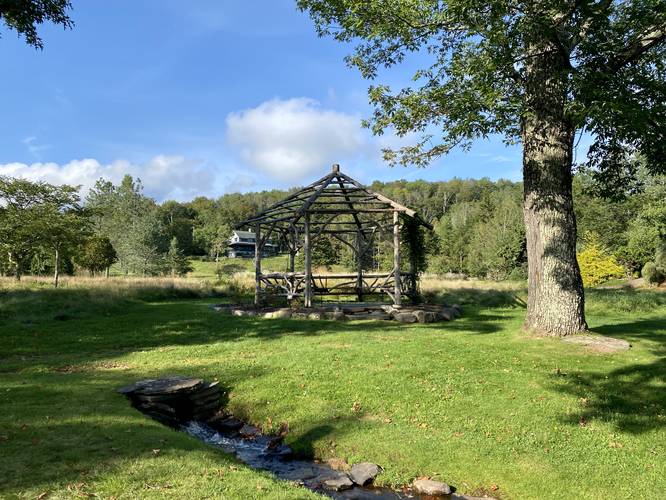 Gazebo made from tree branches