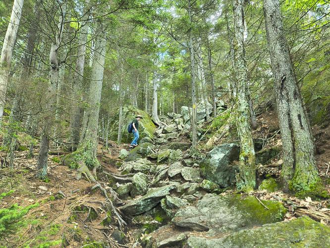 Steep rocky scramble