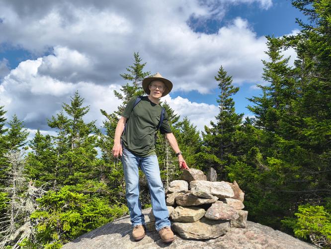 Rock cairn marks the summit of Mount Israel 