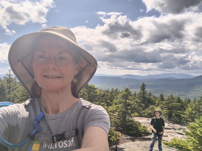 Hot sweaty hiker selfies at the summit 