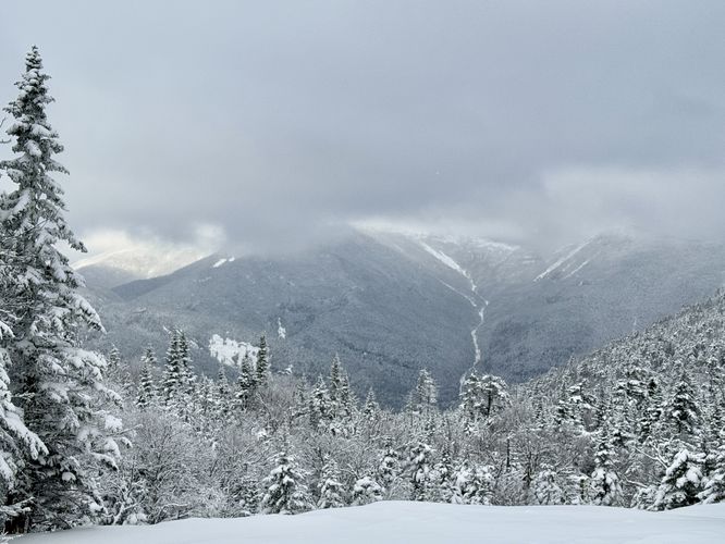 View of the MacIntyre Range (Wright, Algonquin, Iroquois Peaks) from atop Indian Falls