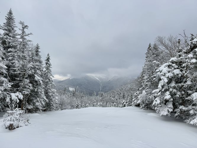 View of the MacIntyre Range (Wright, Algonquin, Iroquois Peaks) from atop Indian Falls