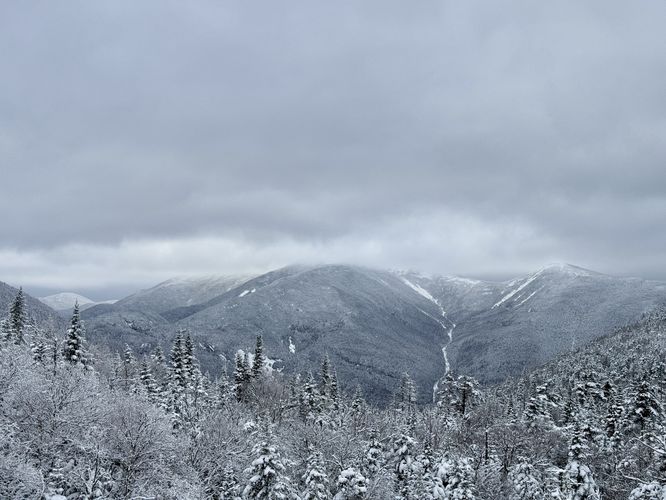  View of the MacIntyre Range (Wright, Algonquin, Iroquois Peaks) from atop Indian Falls