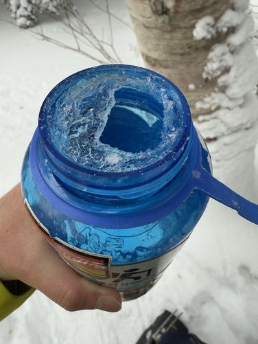 Frozen water bottle