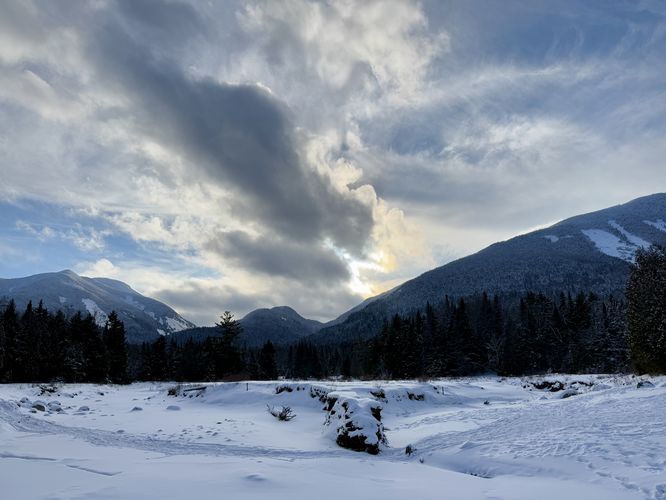 View of Mt Colden (left) and Wright Peak (right)