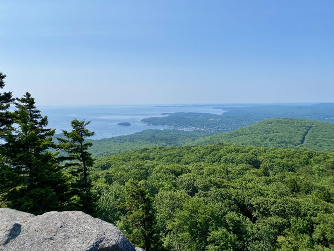View of Camden, Maine and its harbor from the cliffs of Mt. Megunticook