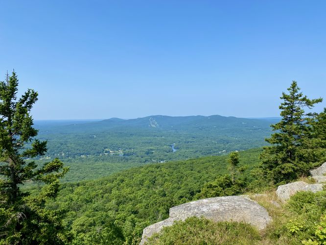 View of nearby mountains from Mt. Megunticook's cliffs
