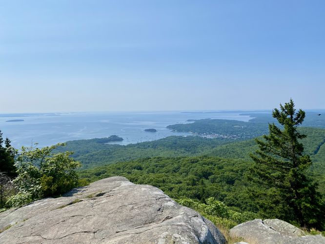 View of Camden, Maine and its harbor from the cliffs of Mt. Megunticook