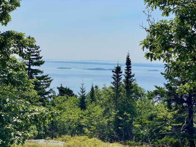 View of the Atlantic Ocean and islands off the coast