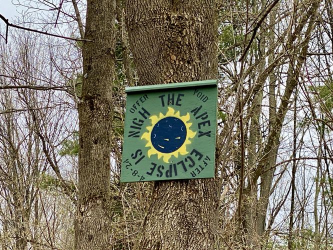 Eclipse sign - hiked this trail the day-of
