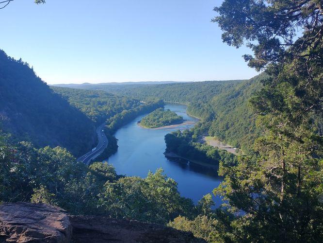The Gap between the 2 States and 2 mountains. PA with Mt. Minsi on the right and NJ with Mt. Tammany on the Left