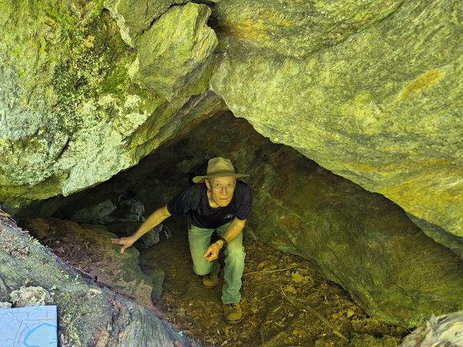 Interesting rock grotto beside the trail