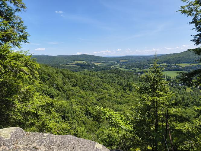 View of Woodstock Vermont from the summit 