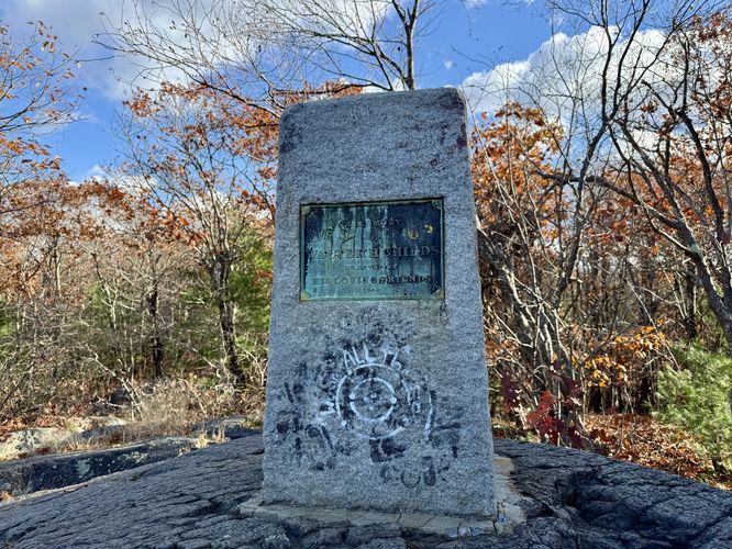 1906 memorial to Walter H Childs atop Mt. Wantastiquet