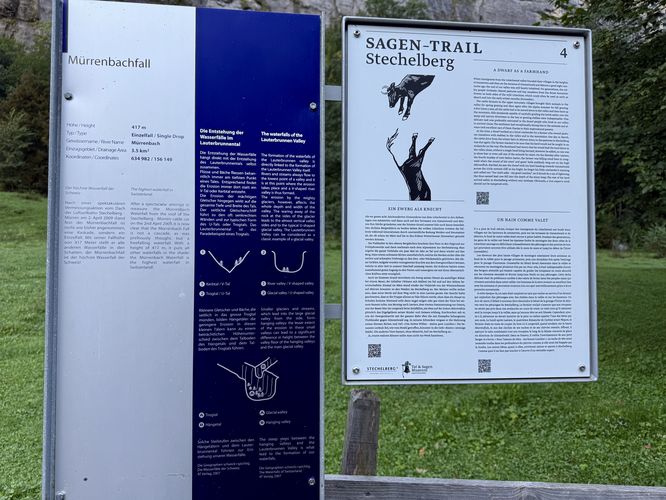 Mürrenbach Falls information sign