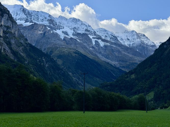 View of the Alps surrounding Luaterbrunnen Valley