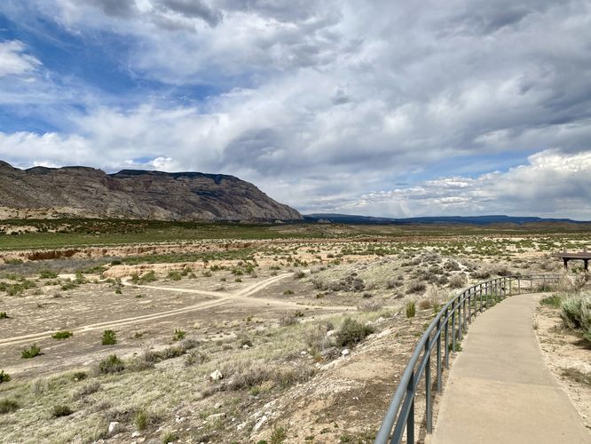 View of the Blue Mountain Plateau and universal access trail at Musket Shot Springs Overlook