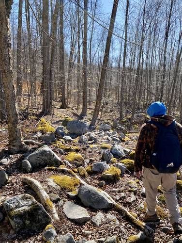 Rocky substrate of the Mid State Trail (in private property section)