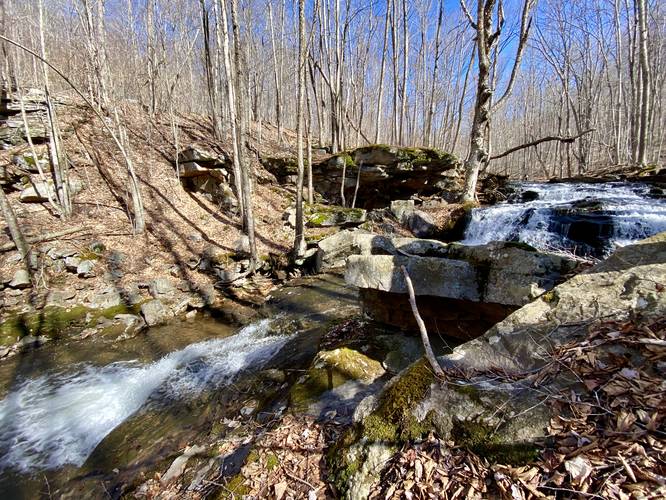 MyHikes Falls, 17-feet tall two-tier waterfall