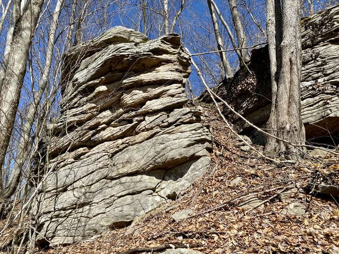Nessmuk's Rocks (approx. 8 to 15-feet tall)