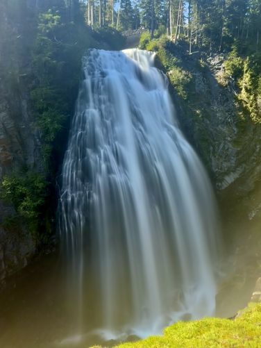 Long exposure portrait of the 188-foot tall Narada Falls