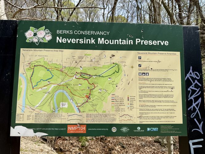 Neversink Mountain Preserve trail map