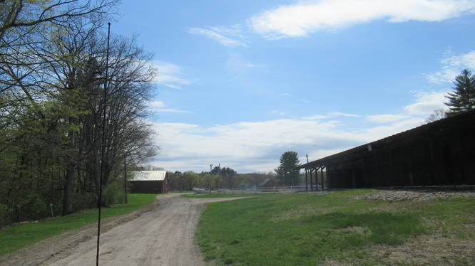 Long dirt road at the New Boston Fairgrounds