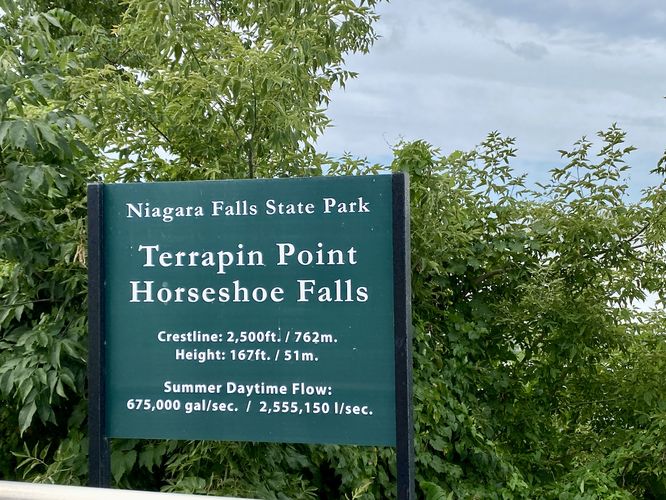 Terrapin Point Horseshoe Falls sign