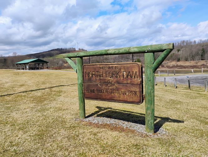 North Fork Dam Entry Sign