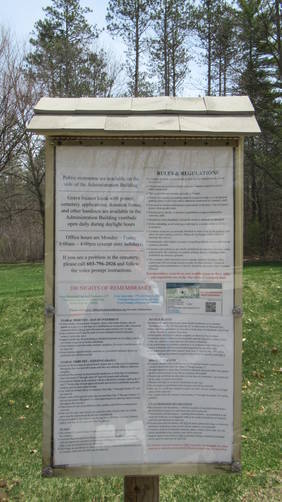 Rules and Regulations as well as information about the Cemetery