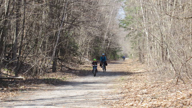The rail trail is a great place to bike with your family