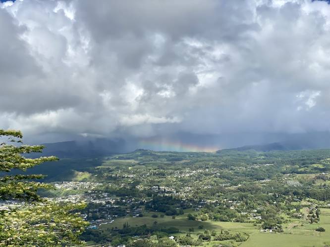 Rainbow in the valley - viewed from Nounou's "Giant's Nose"