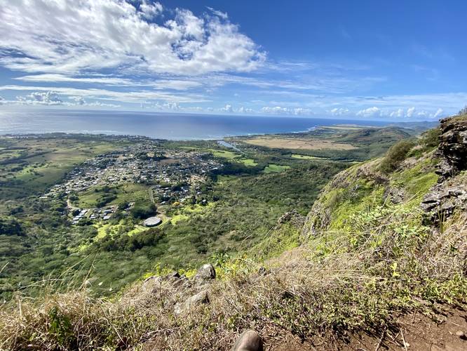 Southward view of Wailua, HI (Kauai) from Nounou's "Giant's Nose" ridge