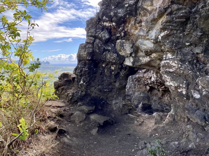 Cave area located just below the Giant's Nose on a ledge