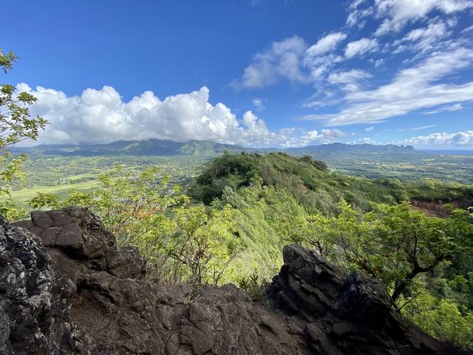 View facing north from the cave on Nounou (Sleeping Giant) just below the "Giant's Nose"