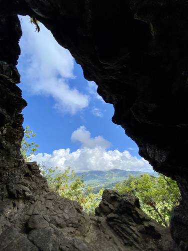 View facing west from the cave on Nounou (Sleeping Giant) just below the "Giant's Nose"