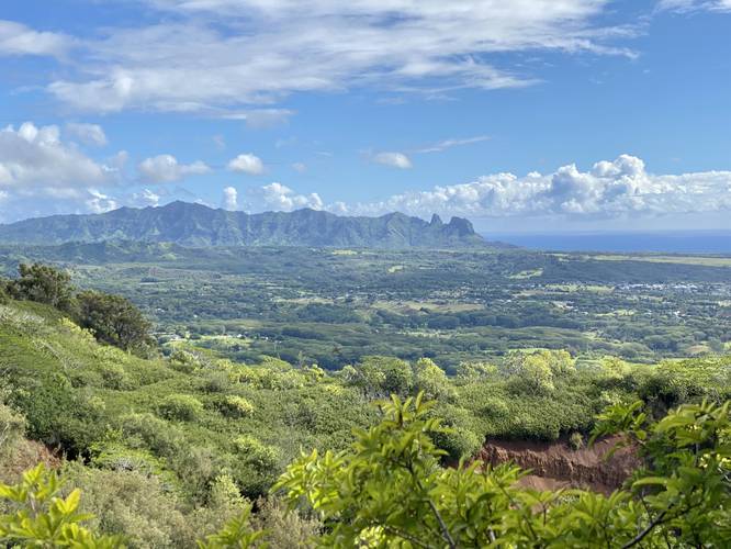 View of the Moloa'a mountain range from Nounou (Sleeping Giant) mountain