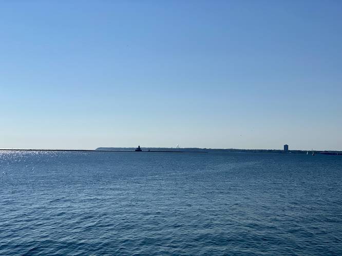 View of Lake Michigan from Veterans Park in Milwaukee, MI