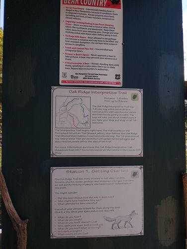 Oak Ridge Interpretive Trail information at the Shannon Pond Kiosk 