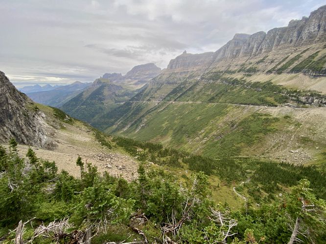 View of the Garden Wall and Going-to-the-Sun Road from Oberlin Bend