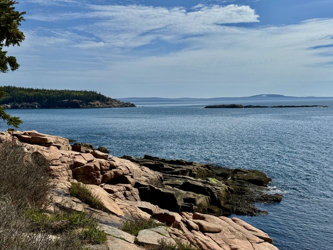 View of Great Head, Old Soaker, and the mountains near Winter Harbor Maine