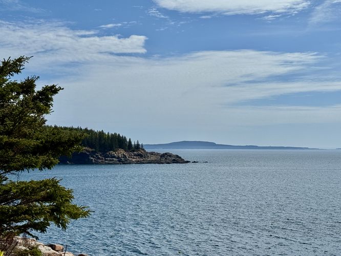 Views of Schoodic Head mountain on the horizon