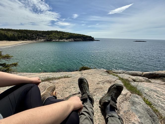 Taking a break with a view of Sand Beach