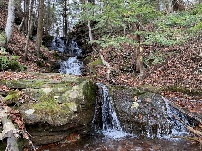 Ogdenburg Falls, multi-tiered waterfall approx. 15-feet tall