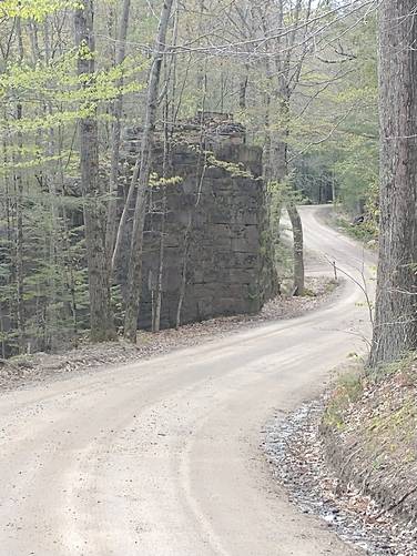 Jaquith Road shows the remnants of an Old Railroad bridge 