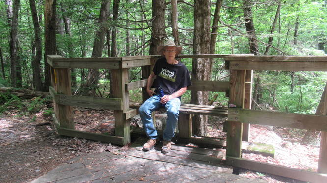 The only bench on the trail