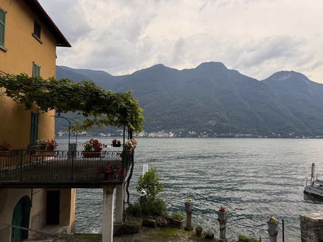 Scenic view of Lake Como next to a charming italian home