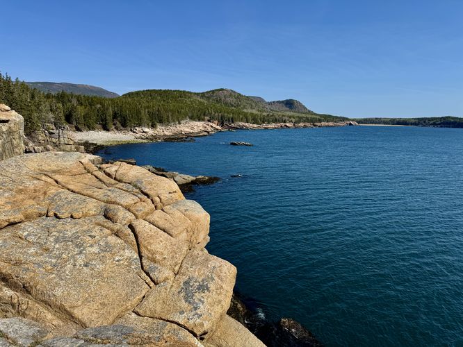 Coastal view of mountains north of the Otter Cliffs