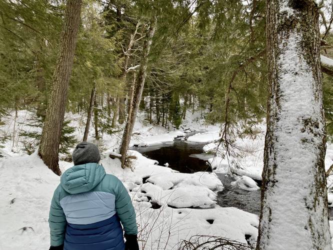 Snowshoeing alongside Owen Brook