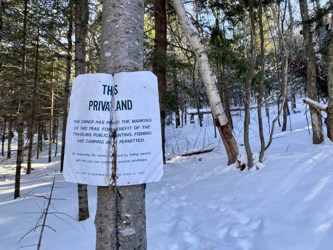 Owls Head Trail is on private land